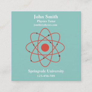 Carte De Visite Carré Tuteur de la science de physique de professeur de