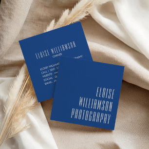 Carte De Visite Carré Typographie contemporaine de Cobalt en gras
