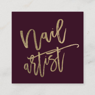 Carte De Visite Carré Typographie de l'artiste clou typographie de la Bo