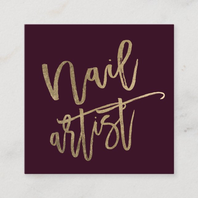 Carte De Visite Carré Typographie de l'artiste clou typographie de la Bo (Devant)