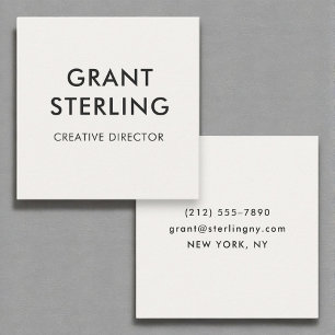 Carte De Visite Carré Typographie minimaliste moderne et neutre de luxe