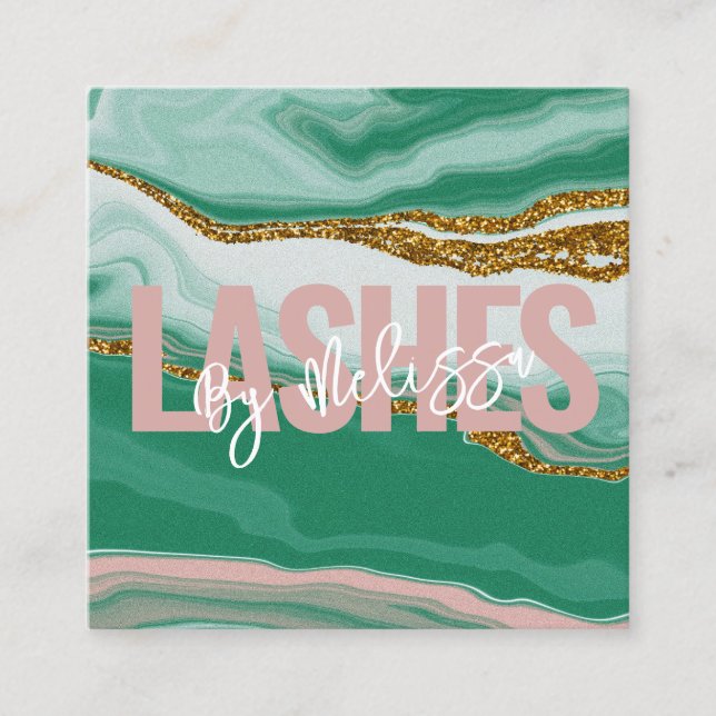 Carte De Visite Carré Typographie moderne Beauté Maquillage Artiste Lash (Devant)