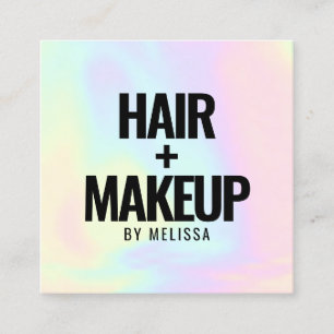 Carte De Visite Carré Typographie moderne et audacieuse holographie mono