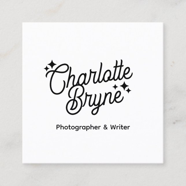 Carte De Visite Carré Typographie rétro (Devant)