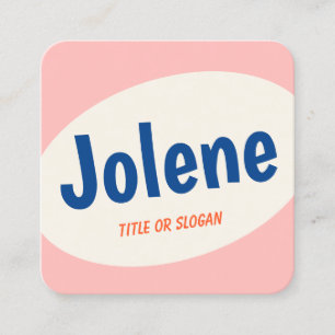 Carte De Visite Carré Typographie rétro rose