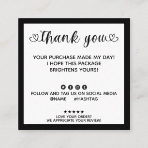 Carte De Visite Carré Un ordre moderne fait mon Merci de jour