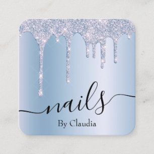 Carte De Visite Carré Une élégante parties scintillant bleue perce les