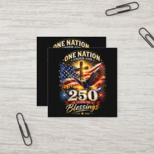 Carte De Visite Carré Une nation sous Dieu 250 ans 250e anniversaire 