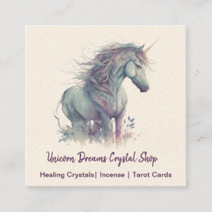 Carte de visite Carré Unicorn violet