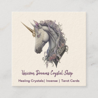 Carte de visite Carré Unicorn violet