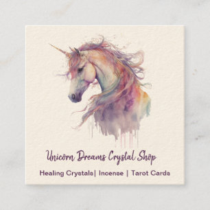 Carte de visite Carré Unicorn Watercolor Drivers