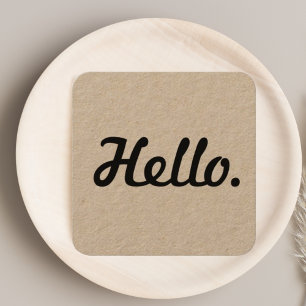 Carte De Visite Carré Unique Black Hello Typographie Propre Artisanat Ru