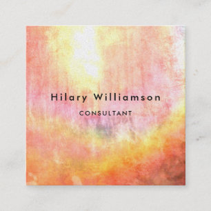 Carte De Visite Carré Unique Sunlit Pastel Coral Grunge