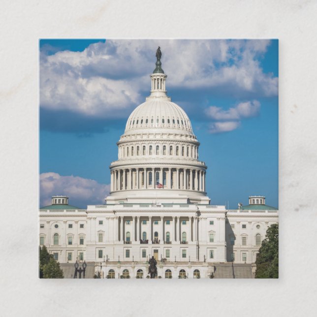 Carte De Visite Carré US Capitol Building (Devant)