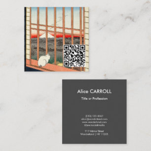 Carte De Visite Carré Utagawa Hiroshige - Champs de riz Asakusa - Code Q