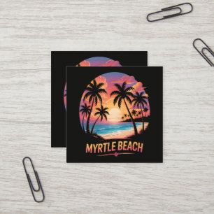 Carte De Visite Carré Vacances à Myrtle Beach Surfeur