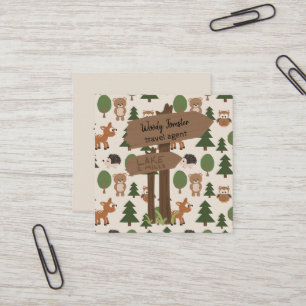 Carte De Visite Carré Vacances rustiques mignonnes d'agent de voyage