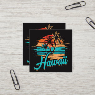 Carte De Visite Carré Vacances tropicales à Hawaii îles Hawaïennes