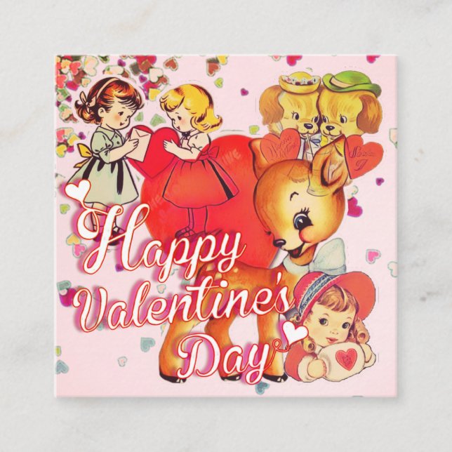 Carte De Visite Carré Valentine's Day Card for Classmates (Devant)