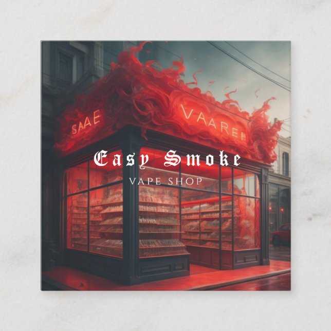Carte De Visite Carré Vape Smoke Shop Store Electronic Cigarette (Devant)