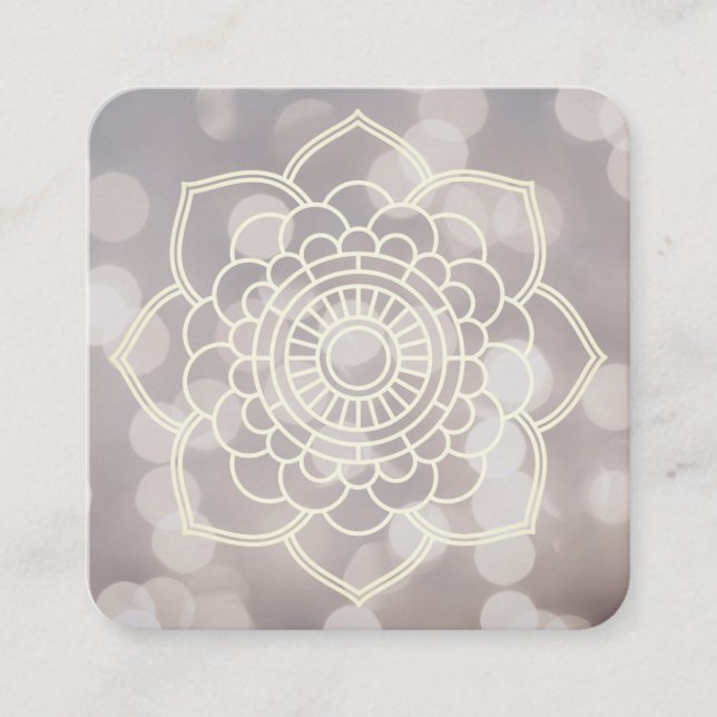 Carte De Visite Carré Variation de Bokeh et Mandala (Devant)