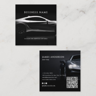 Carte De Visite Carré Véhicule/Véhicule/Auto QR Code et médias sociaux