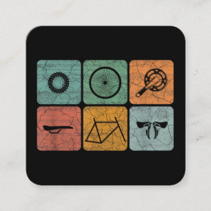 Carte De Visite Carré Vélo Cyclisme Vintage Pièces de vélo Cadeaux cycli