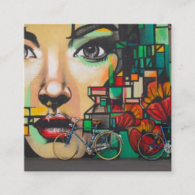 Carte De Visite Carré Vélos sur le mur de Graffiti (Devant)