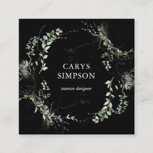 Carte De Visite Carré Verdure Botanique Et Croquis Moderne