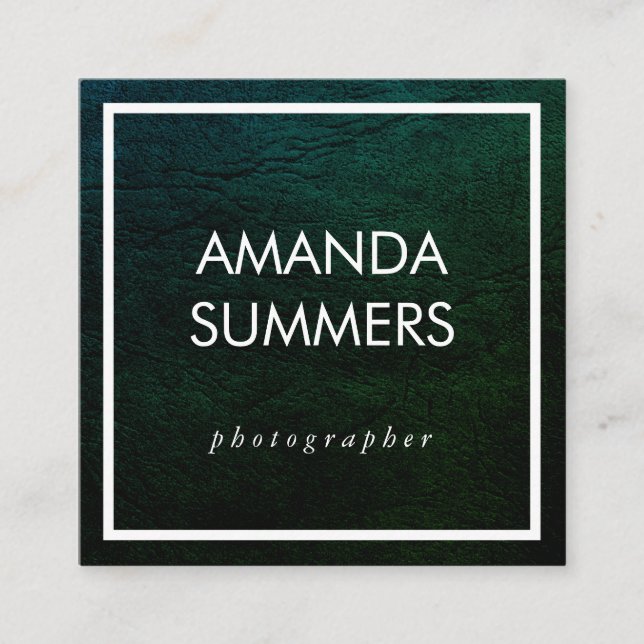 Carte De Visite Carré Vert déprimé (Devant)