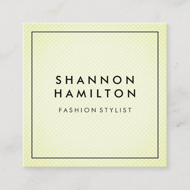 Carte De Visite Carré Vert Motif à échelle douce (Devant)