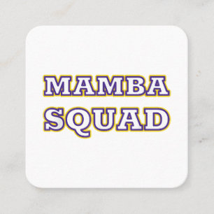 Carte De Visite Carré Vêtements drôles de Mamba Squad pour amateur de se