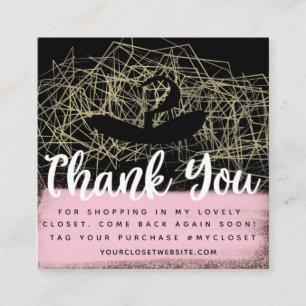 Carte De Visite Carré Vêtements Faux Gold Boutique Hanger