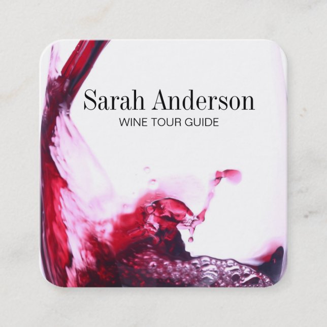 Carte De Visite Carré Vin | Splash (Devant)