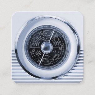 Carte De Visite Carré Vintage British Radio Dial - Cool noir et blanc