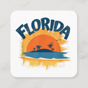 Carte De Visite Carré Vintage Florida Retro Tee Design Sunshine