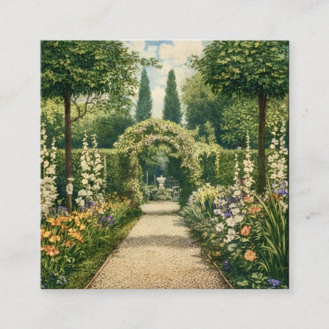 Carte De Visite Carré Vintage Garden Pathway  (Devant)