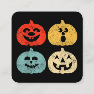 Carte De Visite Carré Vintage Halloween Citrouilles femmes, hommes, enfa