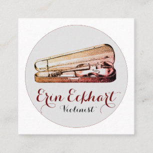 Carte De Visite Carré Violon Dans Le Musicien Violoniste Coque