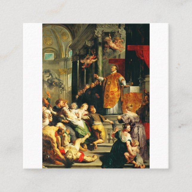 Carte De Visite Carré Visions d'Ignace par Pierre Paul Rubens (Devant)