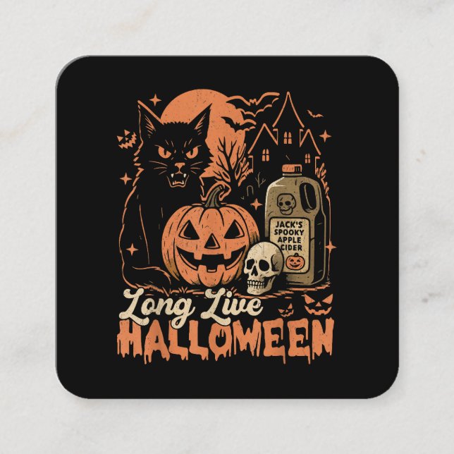 Carte De Visite Carré Vive Halloween (Devant)