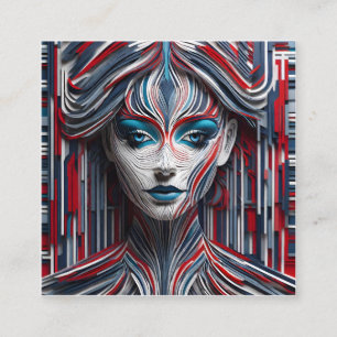 Carte De Visite Carré Voici une image 3d attrayante d'une jeune femme le