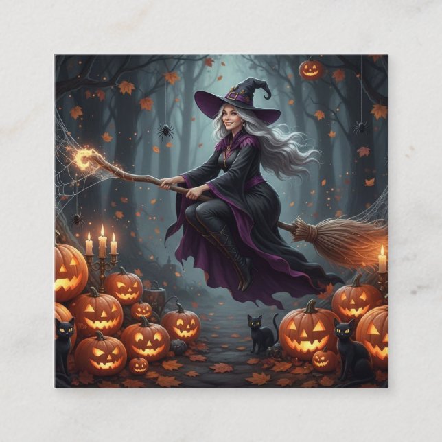 Carte De Visite Carré Vol Nocturne Ensorcelé (Devant)