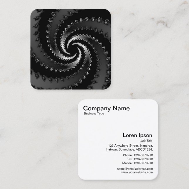 Carte De Visite Carré Vortex foncé fractal (Devant / Derrière)