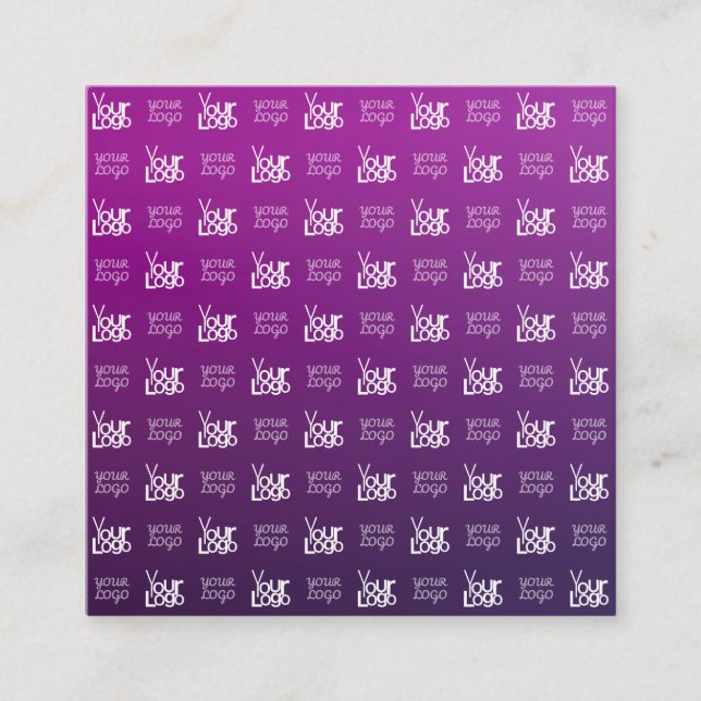 Carte De Visite Carré Votre logo | 2 Images téléchargées ou logos profes (Devant)