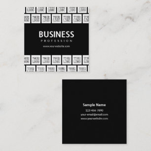 Carte De Visite Carré Votre logo en motif mosaïque et nom d'entreprise m
