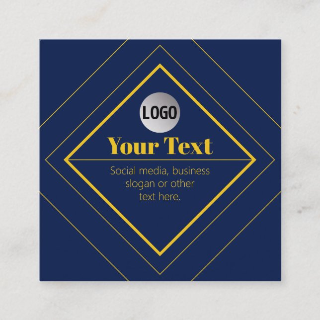 Carte De Visite Carré Votre logo et modèle de design personnalisable (Devant)