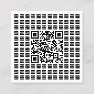 Carte De Visite Carré Votre logo/image en mosaïque et code QR scannable 