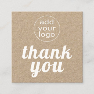 Carte De Visite Carré Votre logo merci pour votre entreprise Insérer
