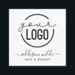 Carte De Visite Carré Votre logo Modern Chic Minimal Simple Carré blanc<br><div class="desc">Votre Logo Moderne Chic Minimal Simple Carré blanc Carré Carte de visite. Un design parfaitement simple pour votre entreprise ou votre identité d'entreprise. Personnalisez ce design personnalisé avec votre propre logo et détails. Réorganisez les icônes des médias sociaux ou ajoutez les vôtres.</div>